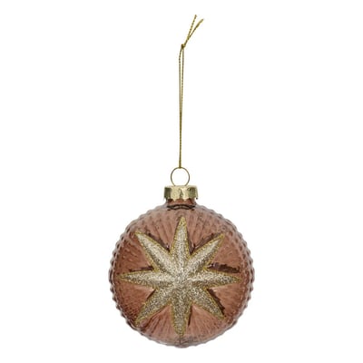 Boule de Noël en verre étoile Nord marron D. 80 mm FEERIC LIGHTS & CHRISTMAS