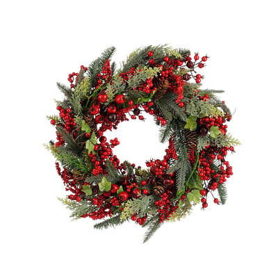 Couronne de Noël avec pommes de pin Ø50 cm NORAH MICA DECORATIONS