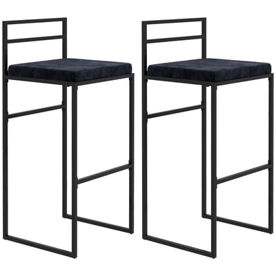 Tabouret de bar Acier Noir HOMCOM