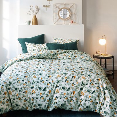 Voladores Floral 100% Cotton Percale 200 Thread Count Duvet Cover LA REDOUTE INTERIEURS