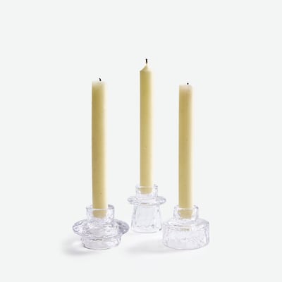 Set of 3 Néo Textured Clear Glass Candle Holders LA REDOUTE INTERIEURS