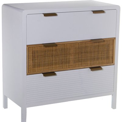 Commode en bois et rotin, 3 tiroirs RECOLLECTION