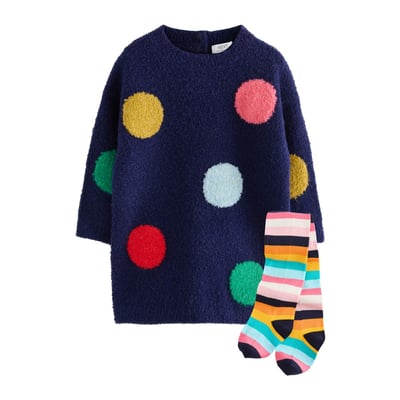Ensemble robe pull en maille et collants NEXT