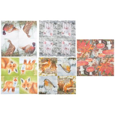 Serviette en papier de soie avec motifs modèles assortis (Lot de 100) JARDINDECO
