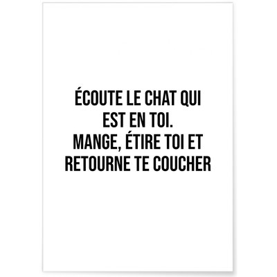 Affiche 'Écoute le chat qui est en toi...' L'AFFICHERIE