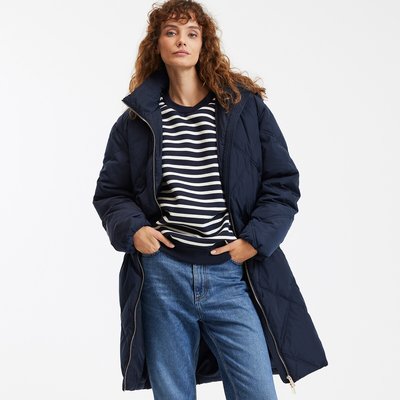 Doudoune longue bleu marine femme La Redoute