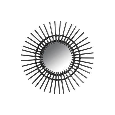 Miroir déco Vintage rotin noir AUBRY GASPARD