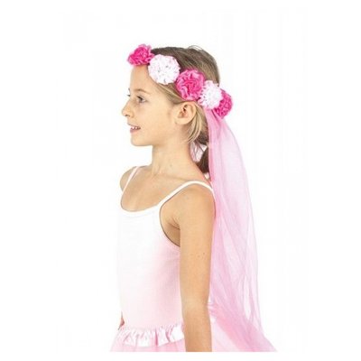 couronne de fleurs avec voile PARTY PRO