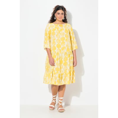 Robe à encolure bateau et manches 3/4. Motif ULLA POPKEN