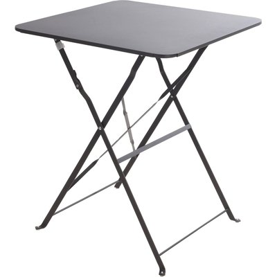 Table jardin carrée pliable métal gris bistrot 60x60x71cm WADIGA