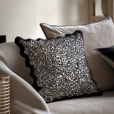 Scalloped Edge Embroidered Cushion SO'HOME