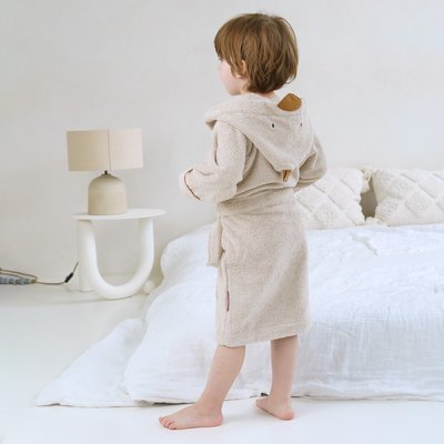 Peignoir capuche coton bio sable NILS LITTLE CREVETTE