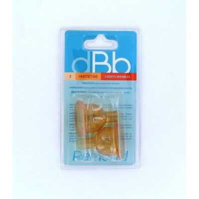 Lot de 2 tétines varitétine caoutchouc 3 positions DBB REMOND