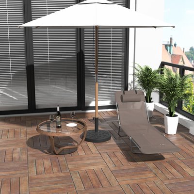 Transat chaise longue inclinable pliable chocolat HOMCOM