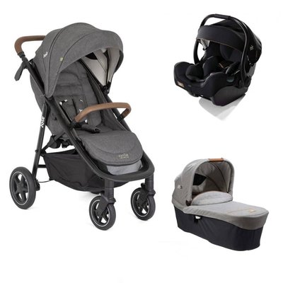 Poussette trio MyTrax Pro + siège auto i-Jemini Eclipse + nacelle Ramble XL Carbon JOIE