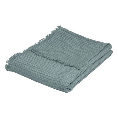 Plaid jete de lit widdy bleu celadon 130 x 180 cm EDEN