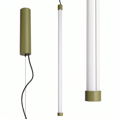 Suspension Acier Vert Olive LED 1 Trang EDEN