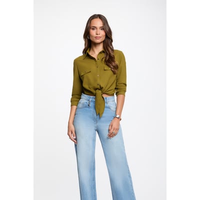 Chemise nouée col à revers MORGAN