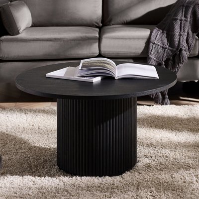 Lucien Fluted Wood Round Coffee Table SO'HOME