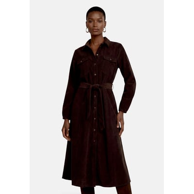 Robe en velours côtelé à ceinture à nouer ZERO
