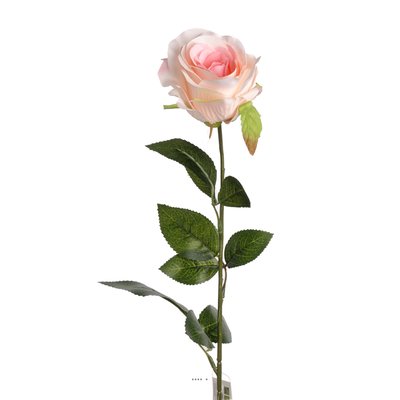 Rose Nina factice Rose tendre H70cm ARTIFICIELLES