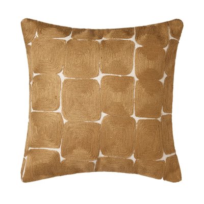 Housse de coussin en Toile de coton, broderie point de chainette satinée  KARTY MADURA