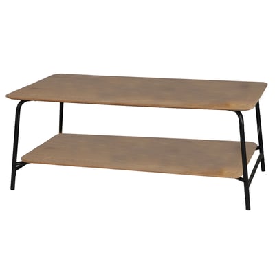 Table basse bois et métal noir 2 niveaux - 110x60x44cm URBAN LIVING