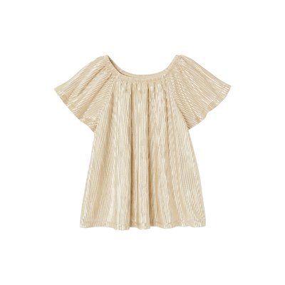 Blouse cérémonie en lamé effet plissé manches papillon VERTBAUDET