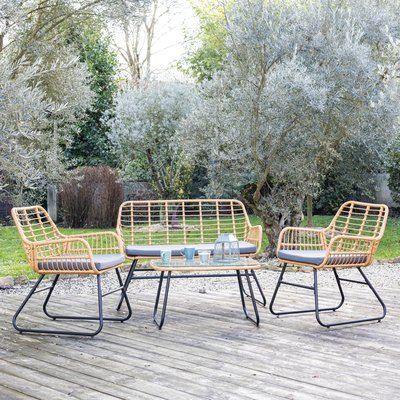 Salon de jardin résine tressée, TIGA HAPPY GARDEN