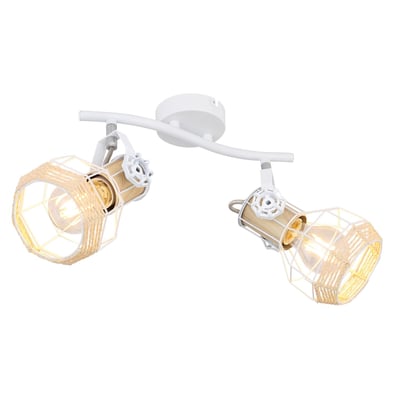 Plafonnier À 2 Spots En Métal Et Bois GLOBO LIGHTING