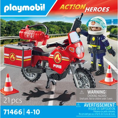 Pompier et moto - Action Hereos PLAYMOBIL