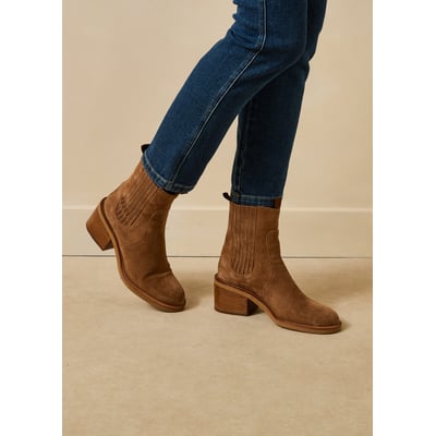 Bottines à talons en cuir suédé LA FEE MARABOUTEE