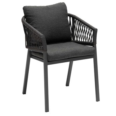 Fauteuil repas Oriengo aluminium et mailles tressées HESPERIDE