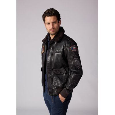 Cuir noir RAVEN ALPHA REDSKINS