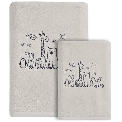Ensemble enfant 1 serviette de toilette  + 1 drap de bain BABY JUNGLE SENSEI MAISON