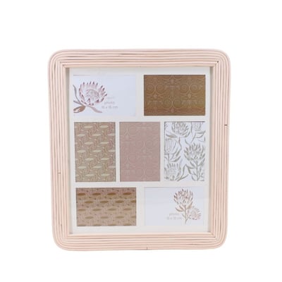Cadre photo 7 vues en rotin 45x50cm ORNAMI