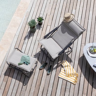 repose-jambes / tabouret matelassé pliant - BAYANNE LAFUMA MOBILIER
