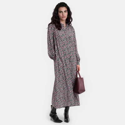 Robe chemise midi imprimée manches longues LA REDOUTE COLLECTIONS