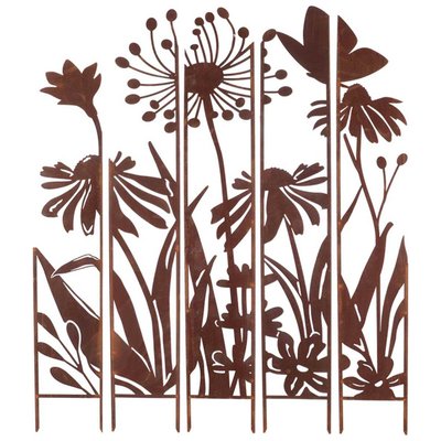 Treillis brise vue en 5 parties Fleurs L : 137,5 x 1,5 x 170 cm JARDINDECO