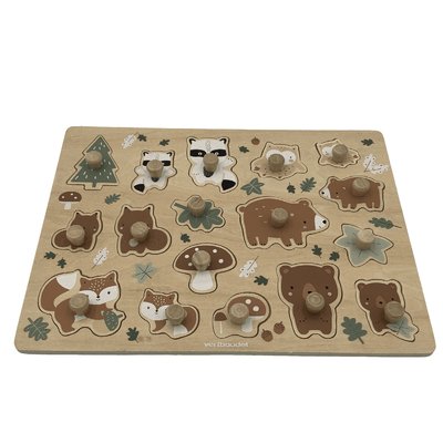 Puzzle boutons GREEN FOREST en bois - Bon état VERTBAUDET