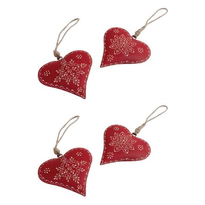 Coeur à suspendre en métal et corde Lot de 4 - 12 cm AUBRY GASPARD