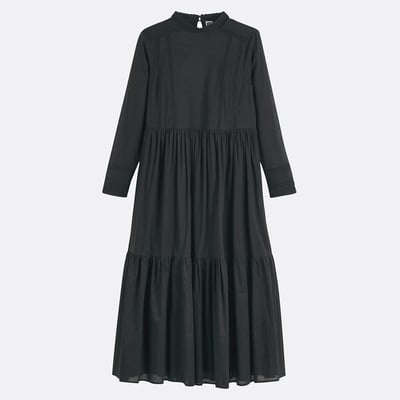 Платье с длинными рукавами из хлопковой вуали с вышивкой LA REDOUTE COLLECTIONS