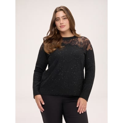 Pull avec insert et micro paillettes FIORELLA RUBINO
