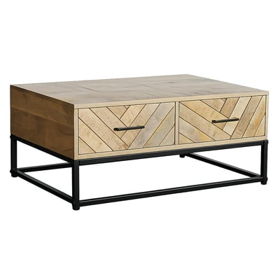 Table basse en bois de manguier 2 tiroirs BRIX PIER IMPORT