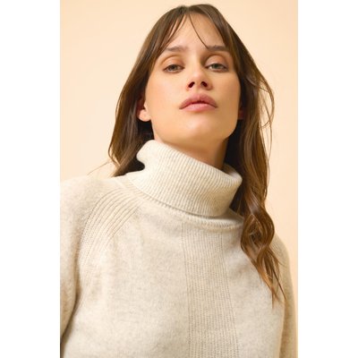 Pull Col Roulé Gris Perle Chiné Lilly JUST CASHMERE
