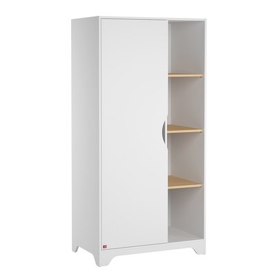 Armoire 1 Porte avec 2 Penderies et 3 Étagères Ouvertes L88.5cm - Leaf CALICOSY
