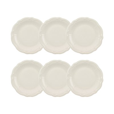 Lot de 6 assiettes à dessert en grès 20cm, CHARLOTTE NOVASTYL