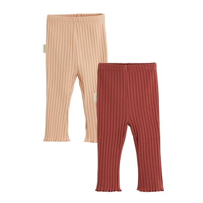 Lot de 2 leggings enfant côtelés Léa PETIT BEGUIN