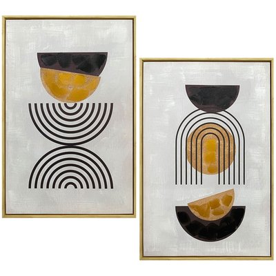 Set de 2 tableaux décoratifs abstraits 40x3.5x60cm WADIGA