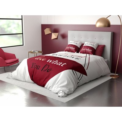 Parure De Lit Red Love Avec Housse De Couette Et Taies D'oreiller LES ATELIERS DU LINGE